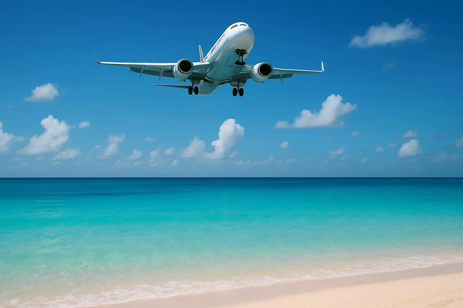 下地島空港17エンドで飛行機と宮古ブルーのコラボ写真