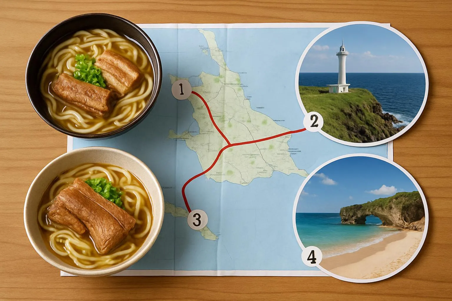 宮古島そば巡りのモデルコース