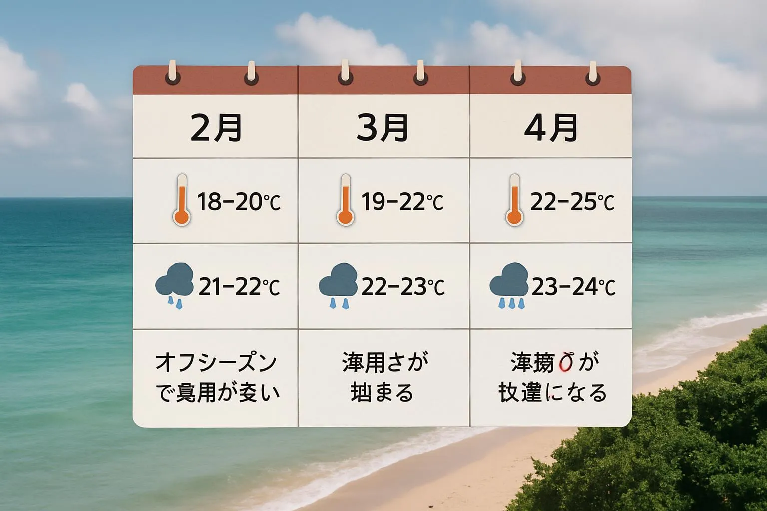 宮古島卒業旅行のベストシーズンと気候