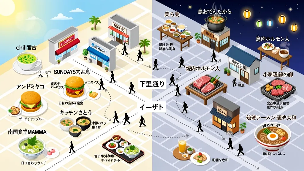 繁華街のグルメマップ