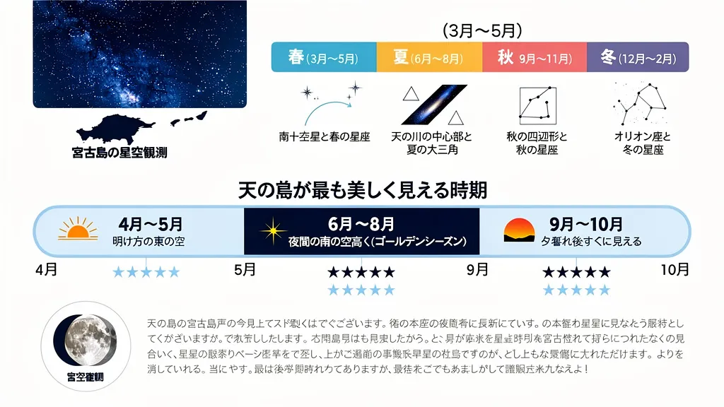宮古島で星空を見るベストシーズンと時間帯