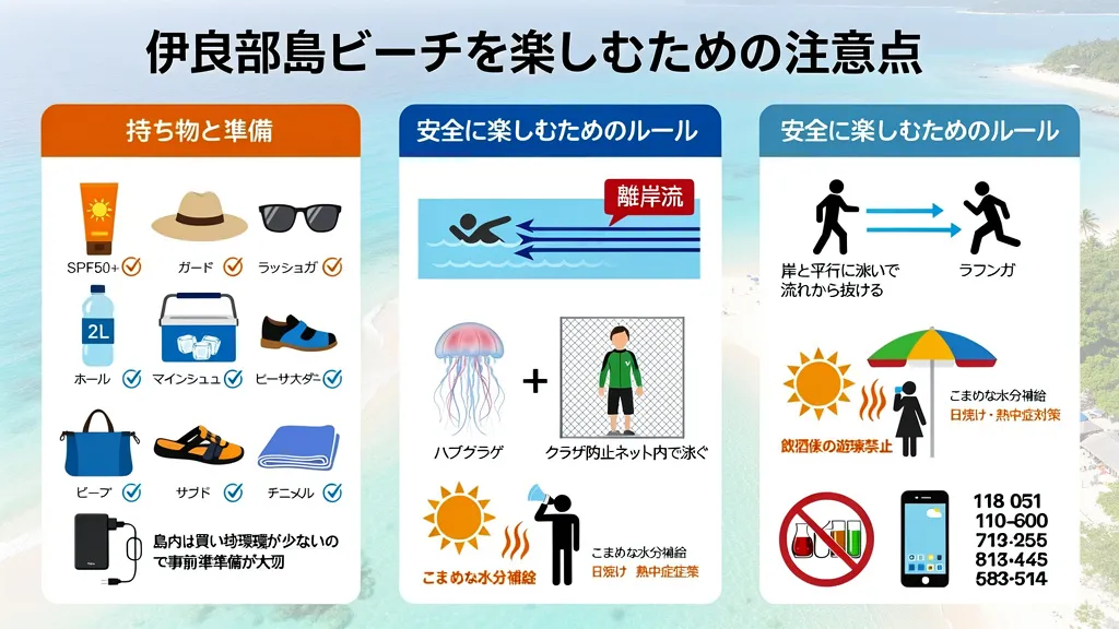 伊良部島ビーチを楽しむための注意点