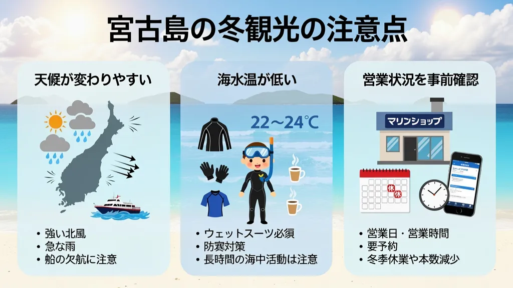 宮古島の冬観光の注意点