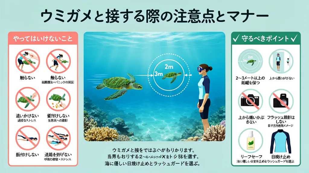 ウミガメと接する際の注意点とマナー