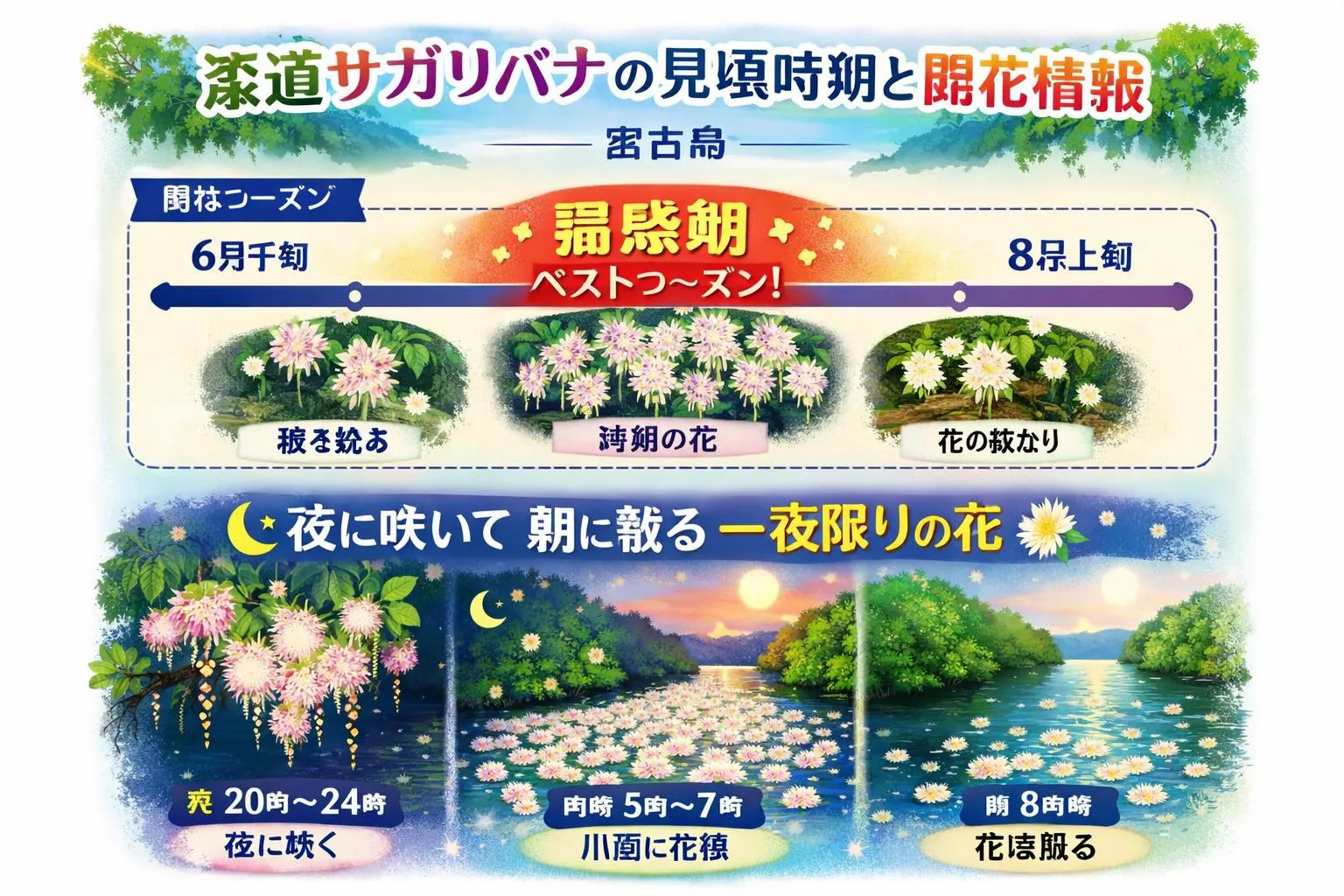 添道サガリバナの見頃時期と開花情報