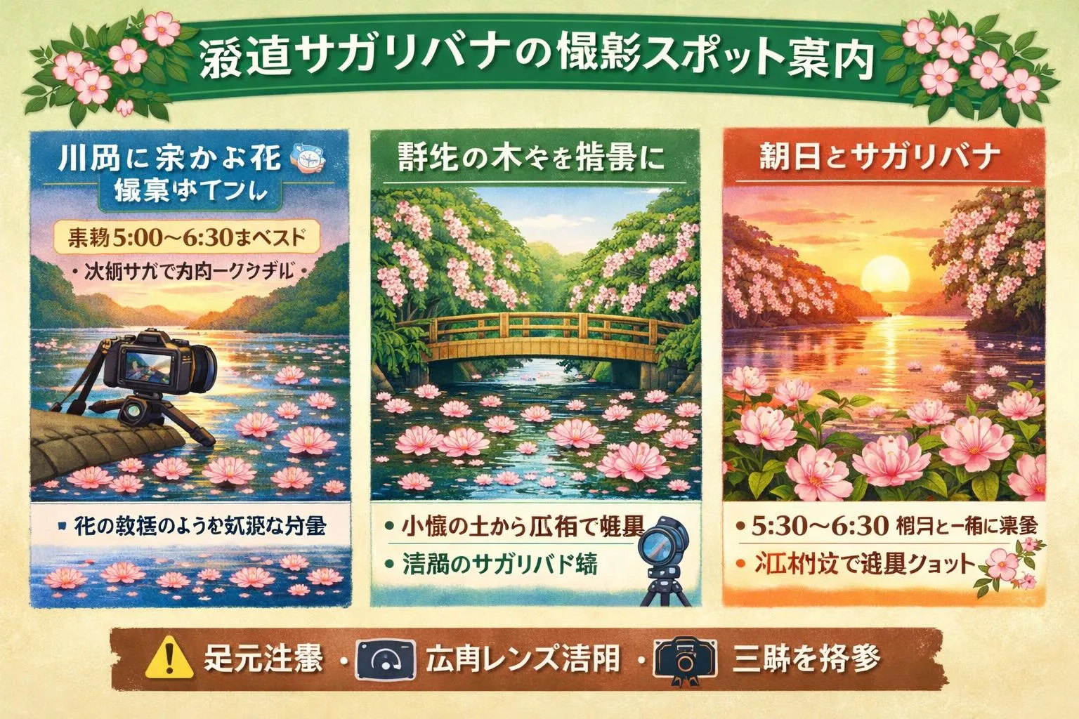 添道サガリバナの撮影スポット案内