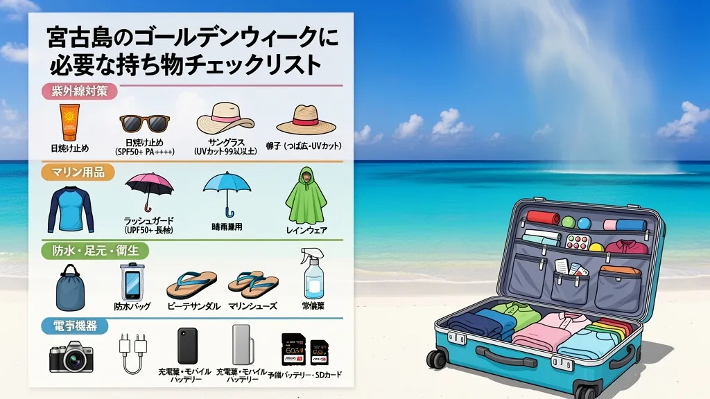 宮古島のゴールデンウィークに必要な持ち物チェックリスト