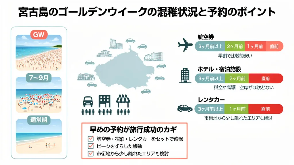 宮古島のゴールデンウィークの混雑状況と予約のポイント