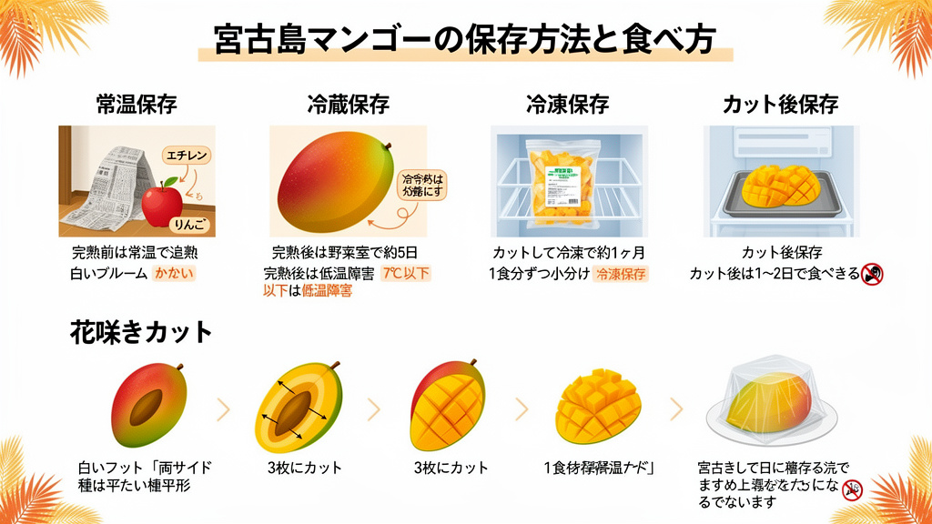 古島マンゴーの保存方法と食べ方