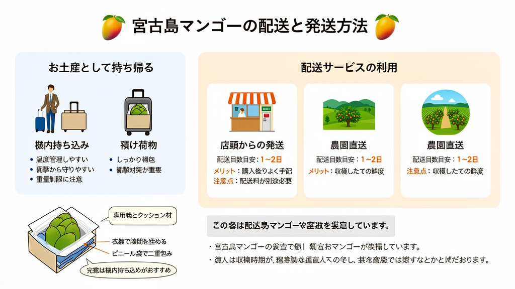 古島マンゴーの配送と発送方法
