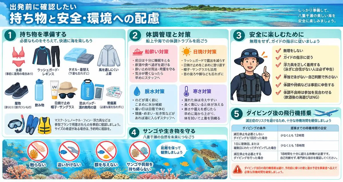 出発前に確認したい持ち物と安全・環境への配慮