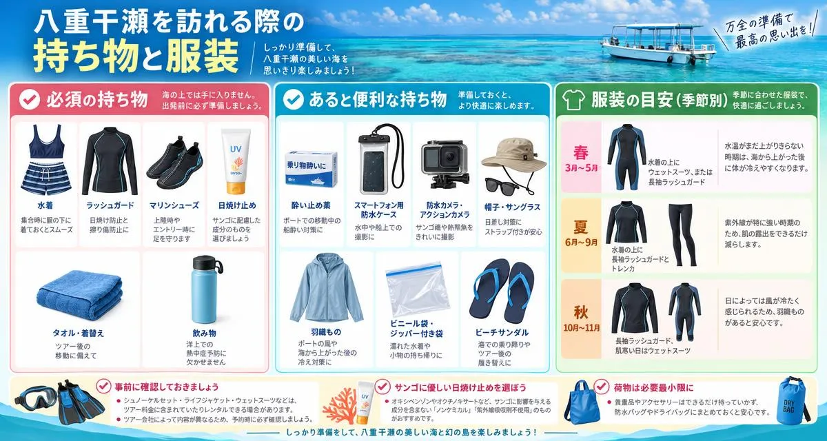 八重干瀬を訪れる際の持ち物と服装