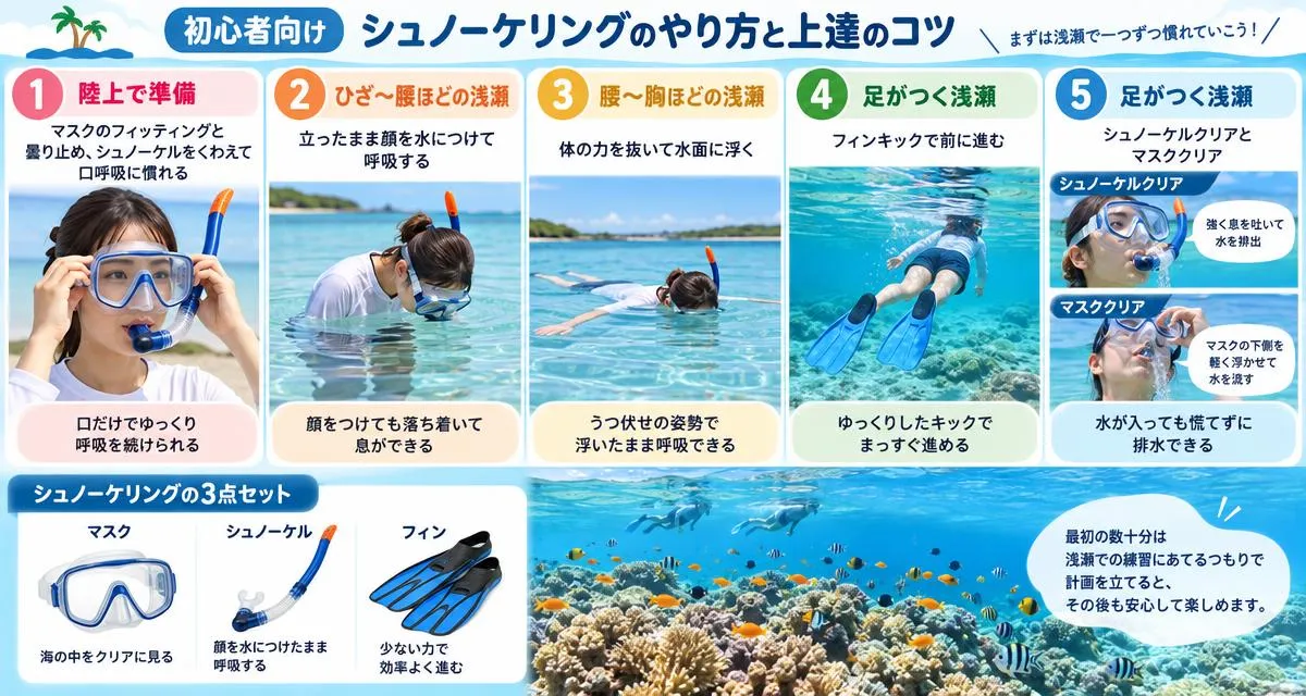 初心者向けシュノーケリングのやり方と上達のコツ