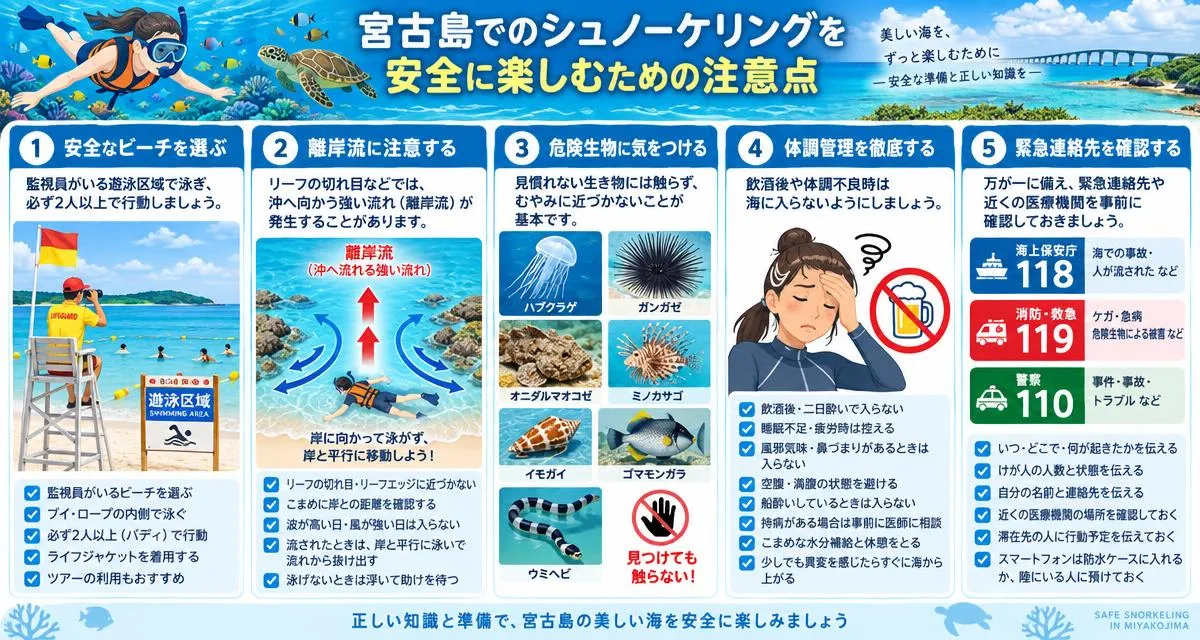 宮古島でシュノーケリングを安全に楽しむための注意点